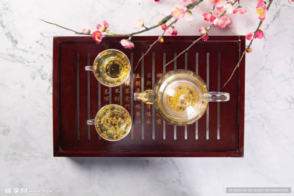 泡茶茶器茶具意境简约背景素材