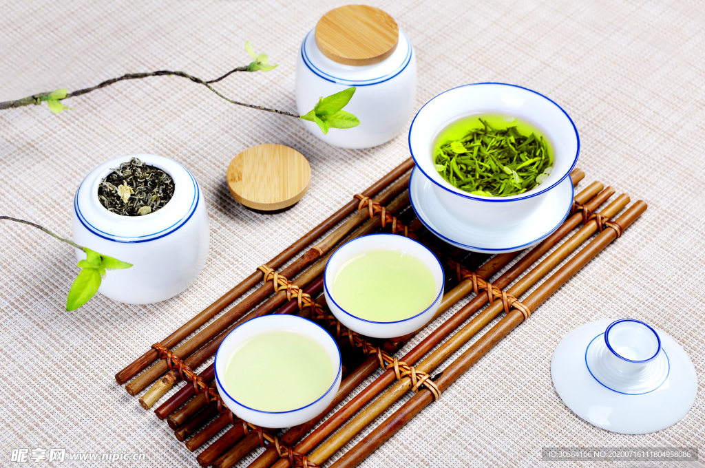 茶壶茶具泡茶意境背景素材