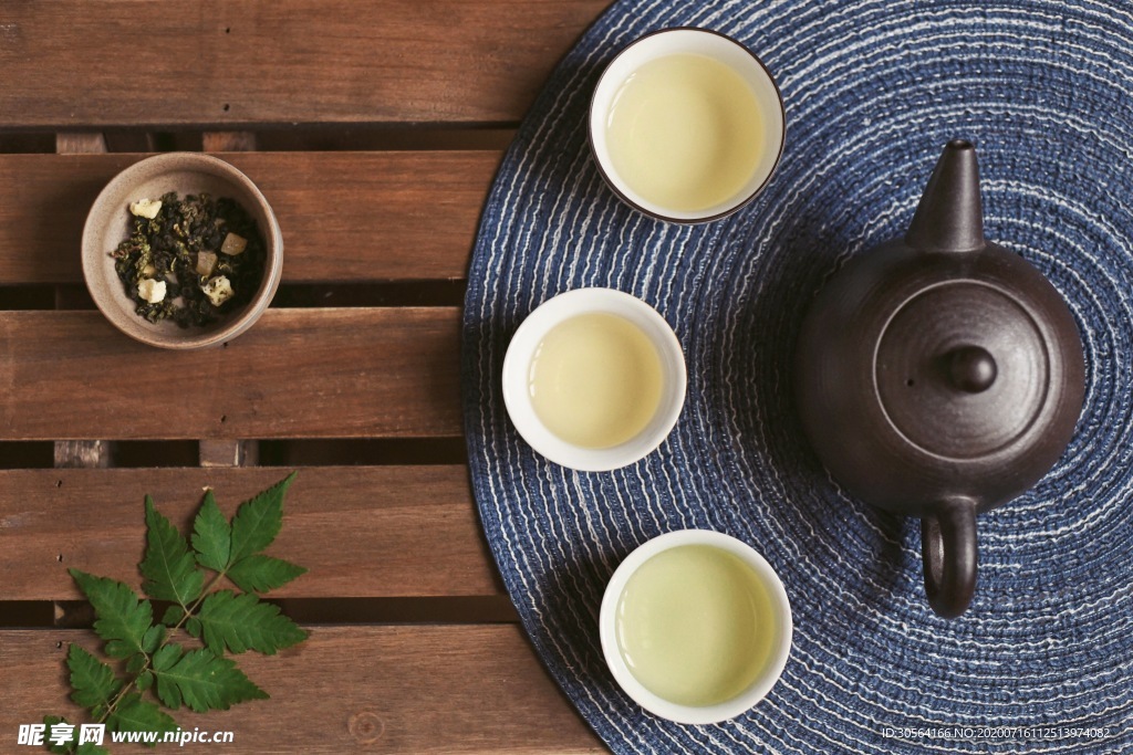 茶壶茶具泡茶意境背景素材