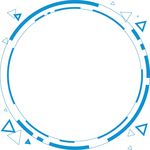 天空蓝科技线条圆框