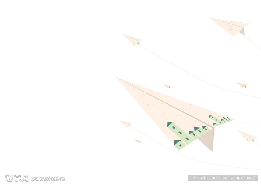 纸飞机童年插画卡通背景素材
