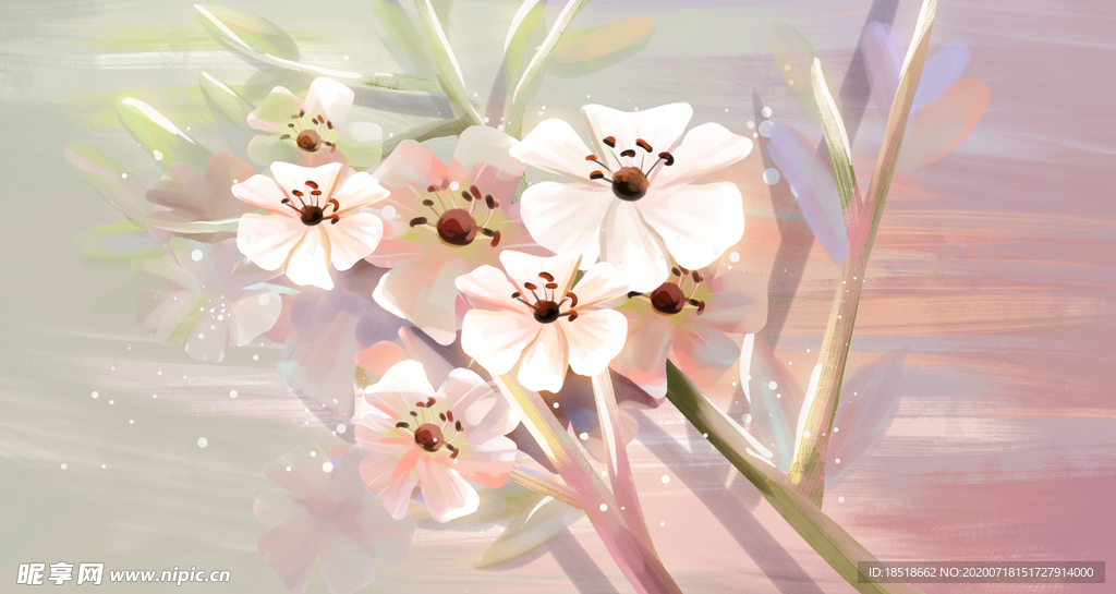 唯美花朵手绘图