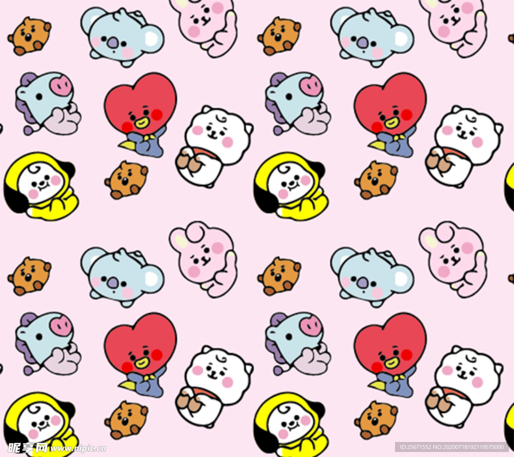 BT21卡通背景平铺图