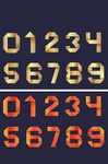 折纸渐变风格数字