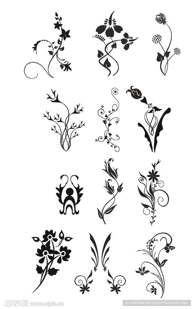 欧式花卉花纹图案