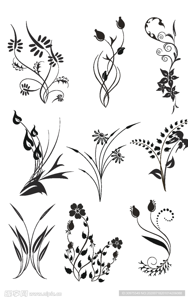 植物装饰花纹