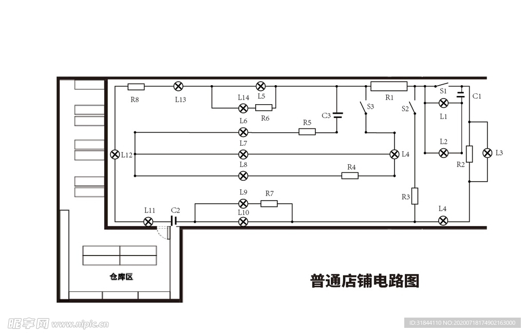 店铺电路图 可修改