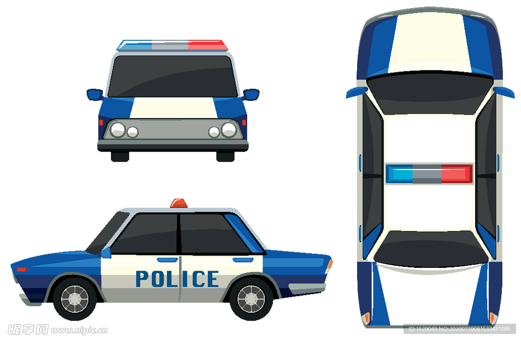 卡通警车
