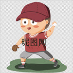 运动手绘人物免抠元素