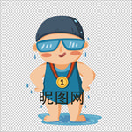 运动手绘人物免抠元素