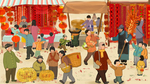新年过年传统国风插画卡通素材