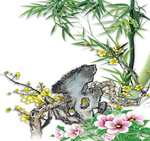 竹子移门图