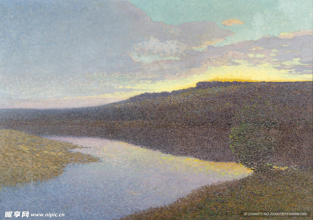 波点风格风景油画