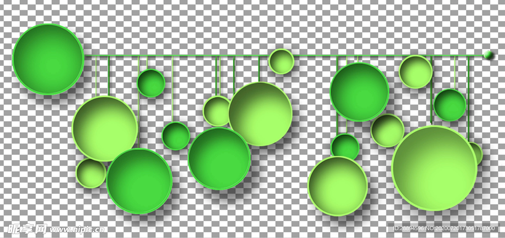 圆形绿色图案排版图
