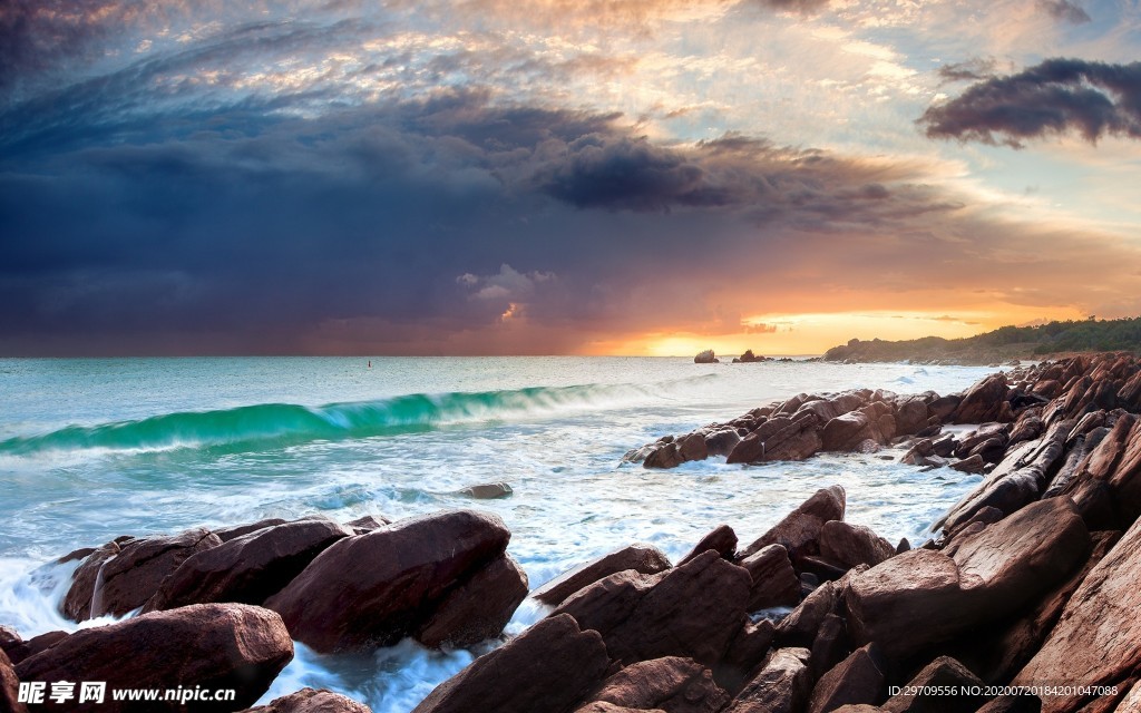 夕阳海景