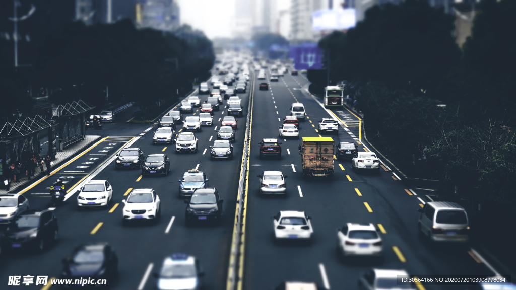城市公路环境污染背景素材