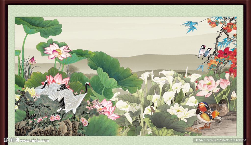 国画 荷花