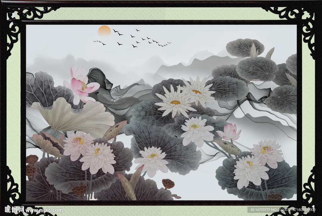 国画荷花