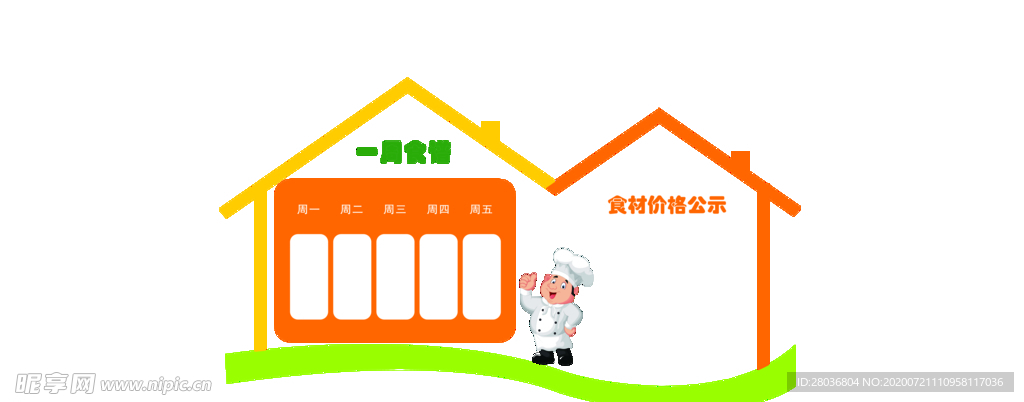挂食谱展板