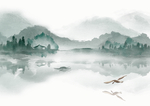 山水古风国风传统水墨背景素材