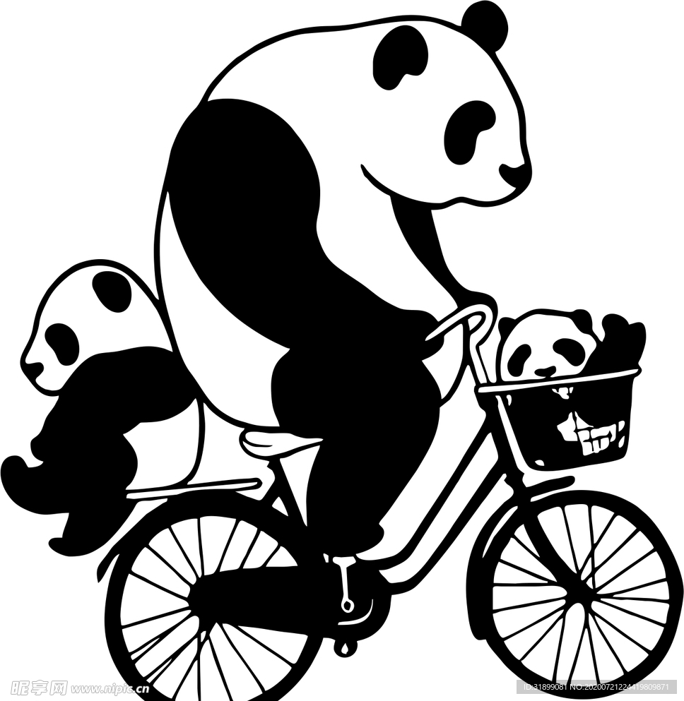 骑单车的熊猫