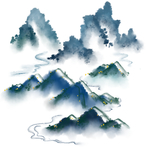 中国风山水水墨高山