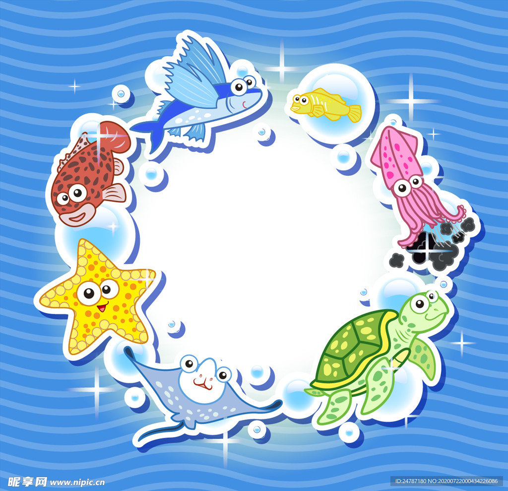 卡通海洋生物