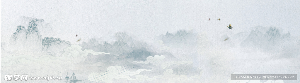 山水国风复古传统古风背景素材