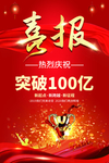 喜报企业未来祝贺奖杯海报素材