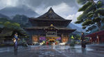 中国风大气插画场景图片