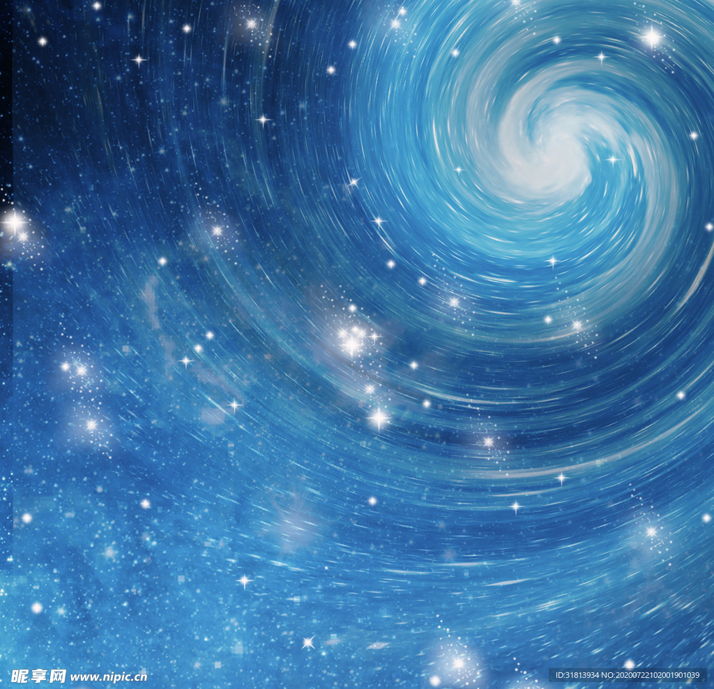 蓝色星空夜空银河星系