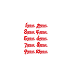 红色喜庆1至10周年庆艺术字体