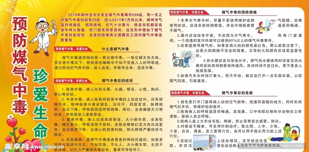 煤气中毒宣传栏