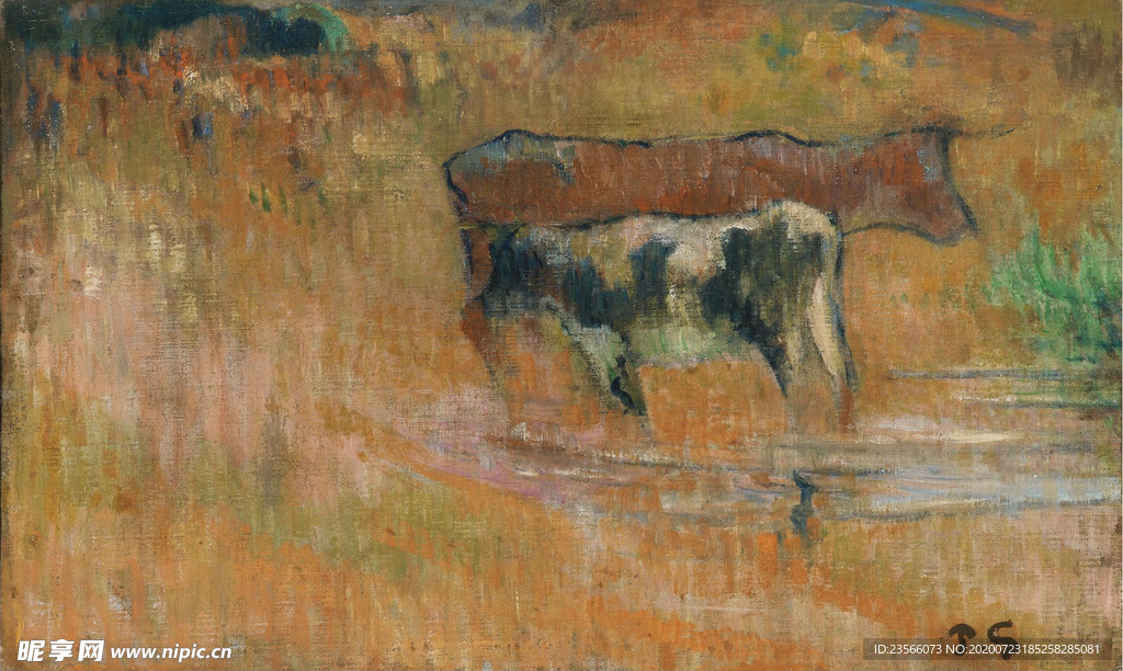 田园风景树林油画