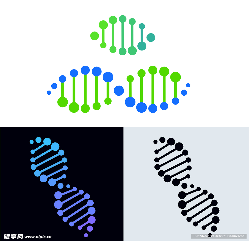 基因图标 LOGO设计 生物科