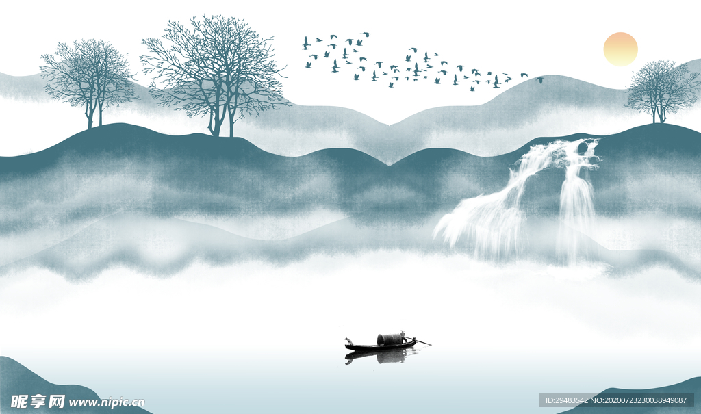 山水画 水墨山水画 意境山水画