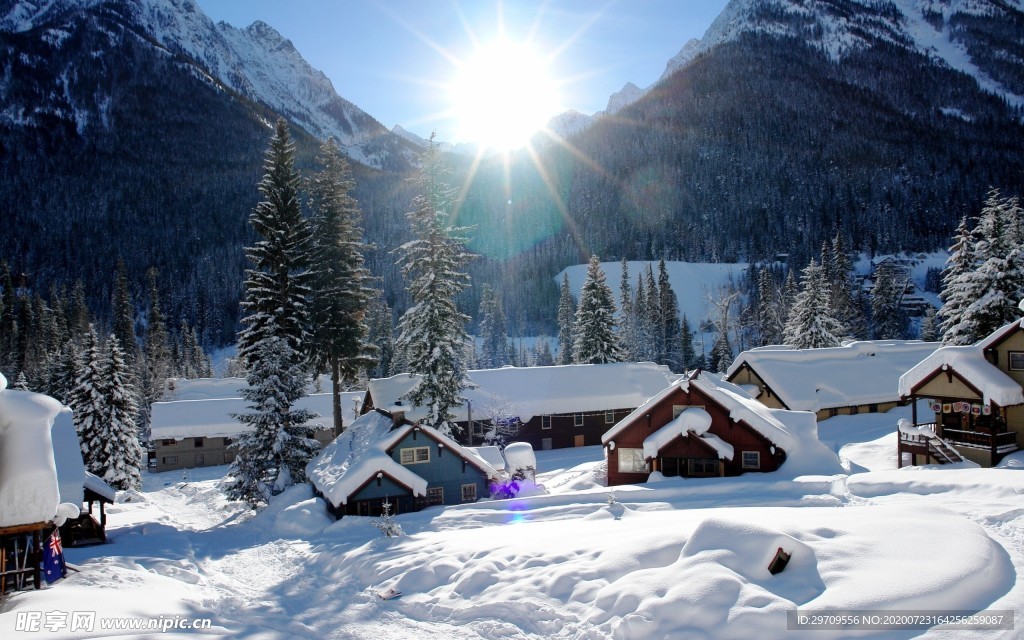 晴朗雪景