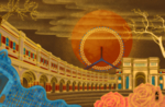 城市建筑插画卡通背景素材