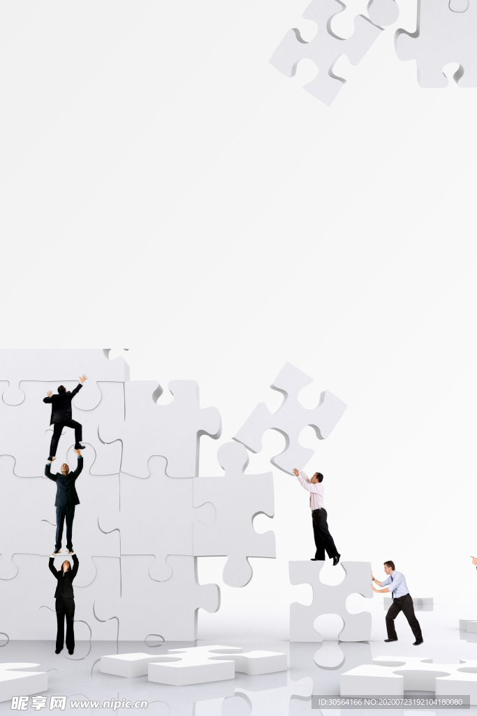 拼图拼接企业文化团结海报素材