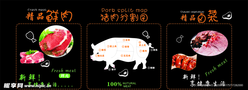 猪肉解剖图