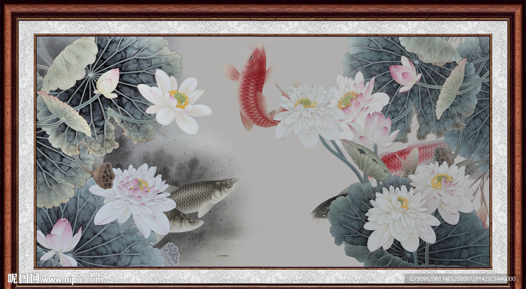 水墨画荷花