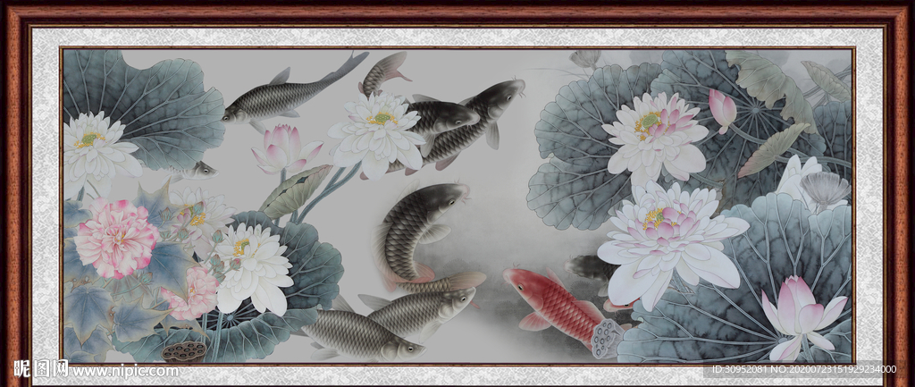 水墨画荷花