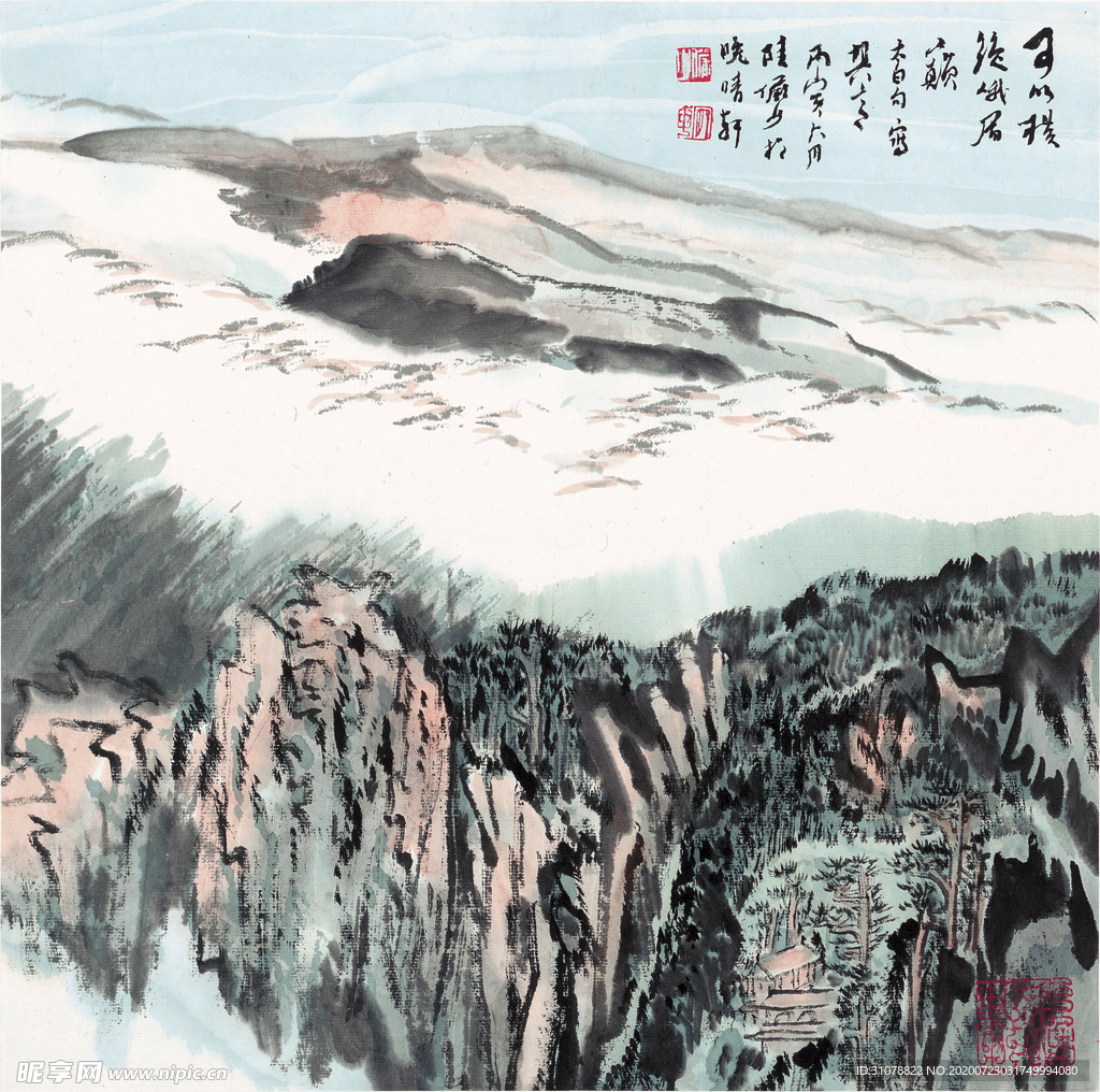 水墨山水国画风景