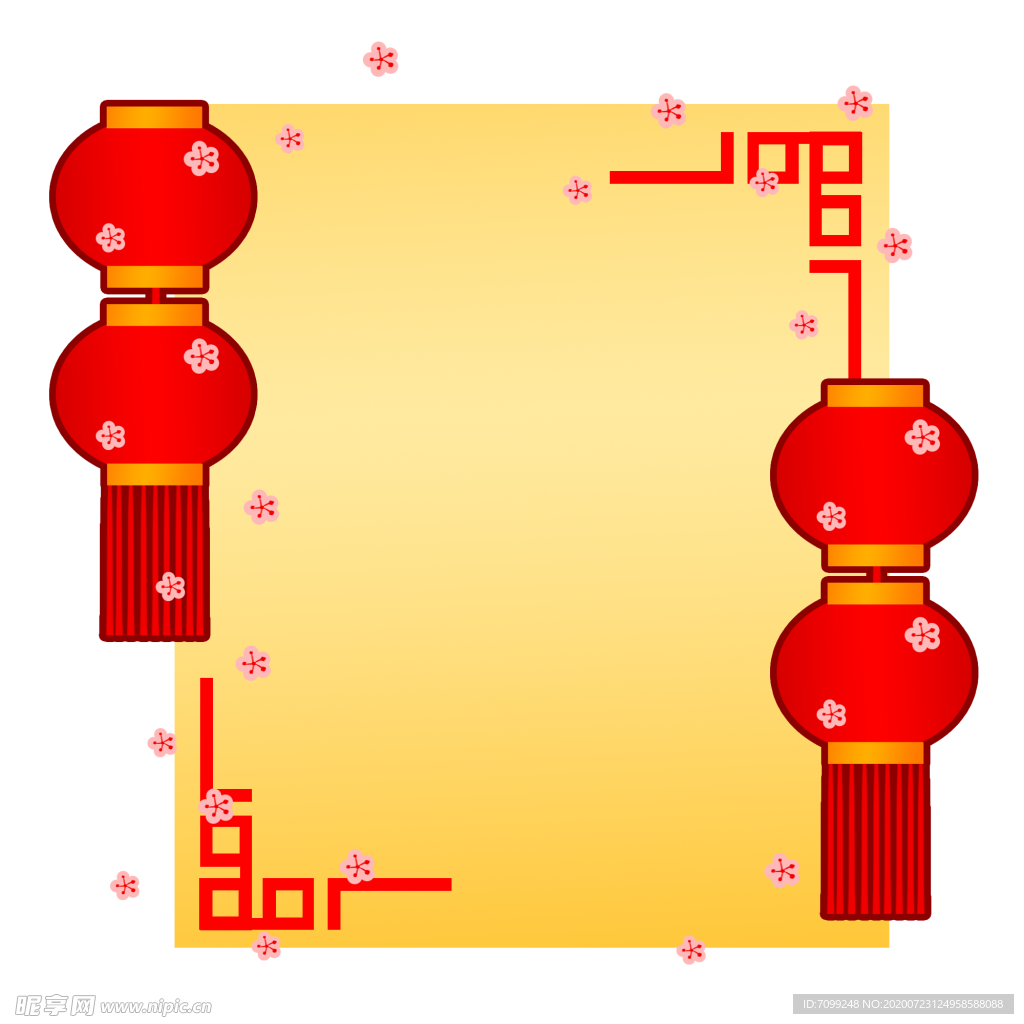 中国风花纹花边边框素材