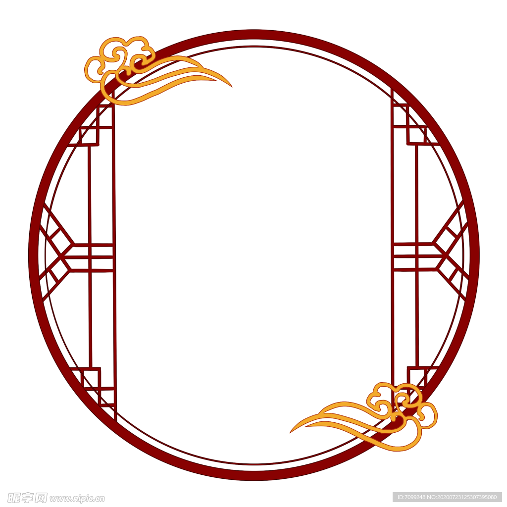中国风花纹花边边框素材