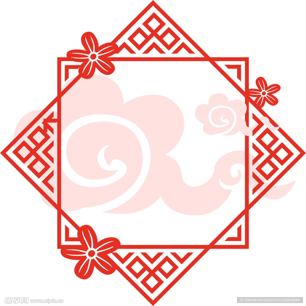 中国风花纹花边边框素材
