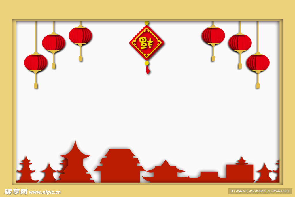 中国风花纹花边边框素材