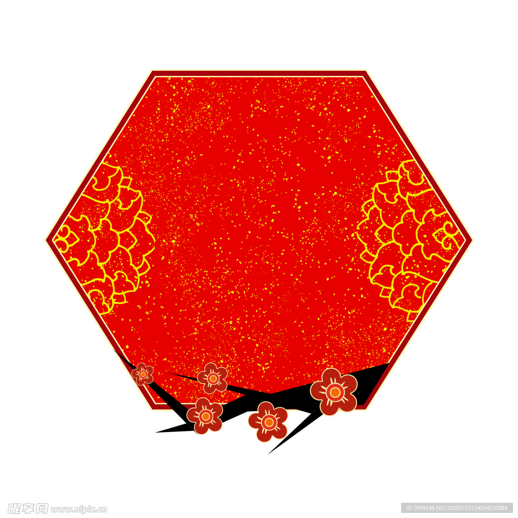 中国风边框 金色 中国红 中国