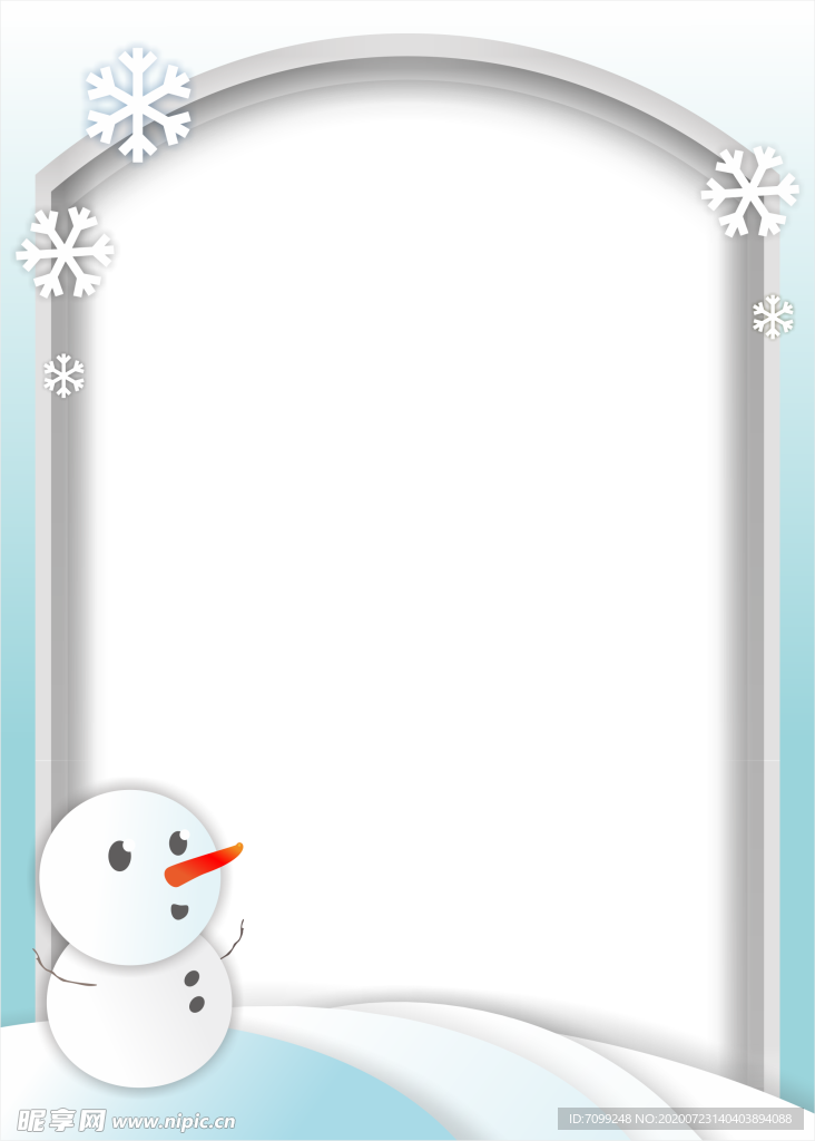 冬天雪人边框