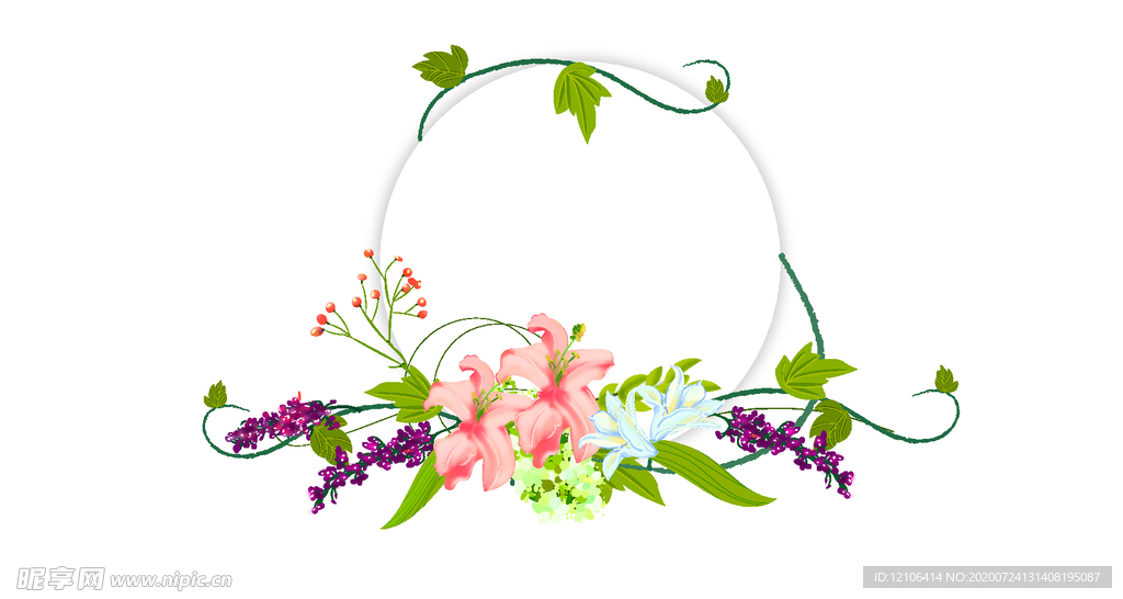手绘卡通花卉